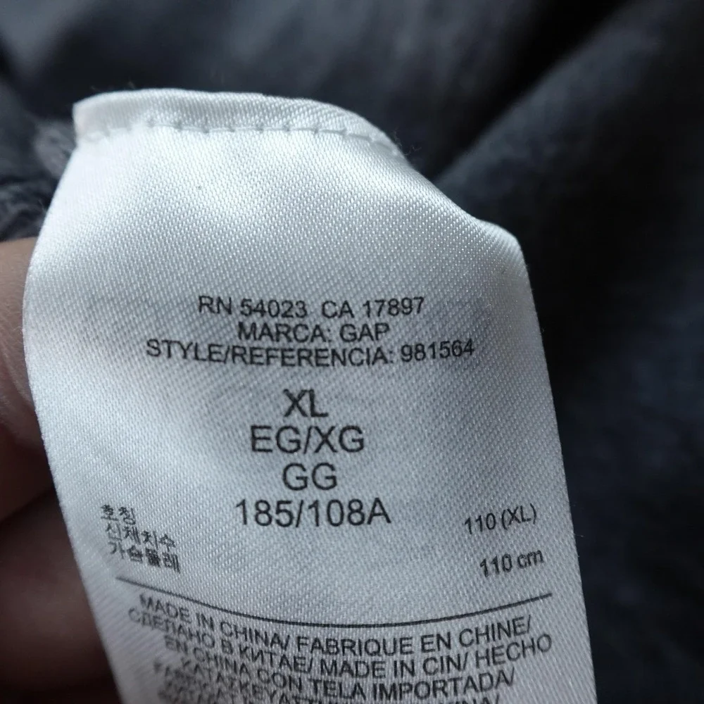 Gap Sweater Mens XL‎ Gray Merino Wool V Neck Pullover Knit Soft Cozy Lightweight